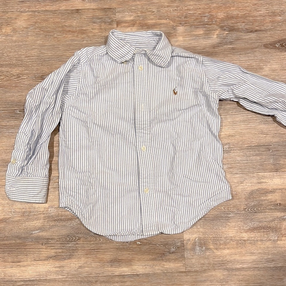 Ralph Lauren Boys Stripe Oxford shirt  - 3T, light blue